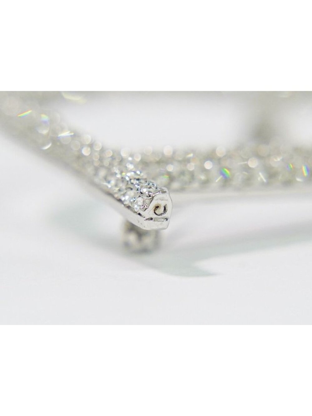 Dior Dlogo Line Stone Brooch Metal Silver - Picture 7 of 9